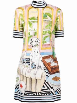 Dolce and gabbana outlet dog print dress