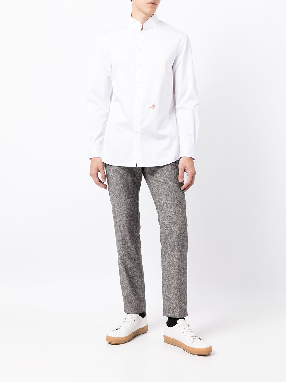 Shanghai Tang Mandarin-collar Linen Shirt - Farfetch