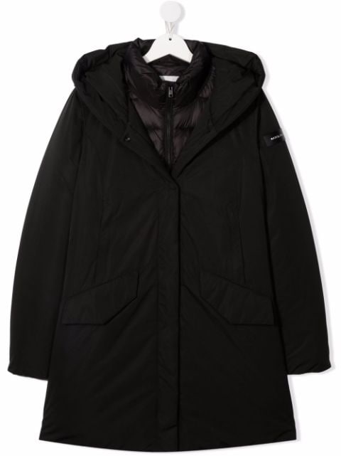 Woolrich Kids layered hooded coat