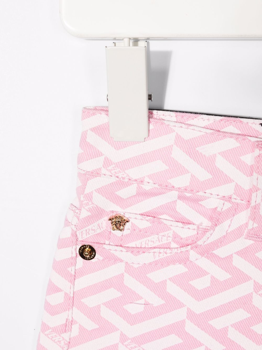 Shop Versace All-over Print Shorts In Pink
