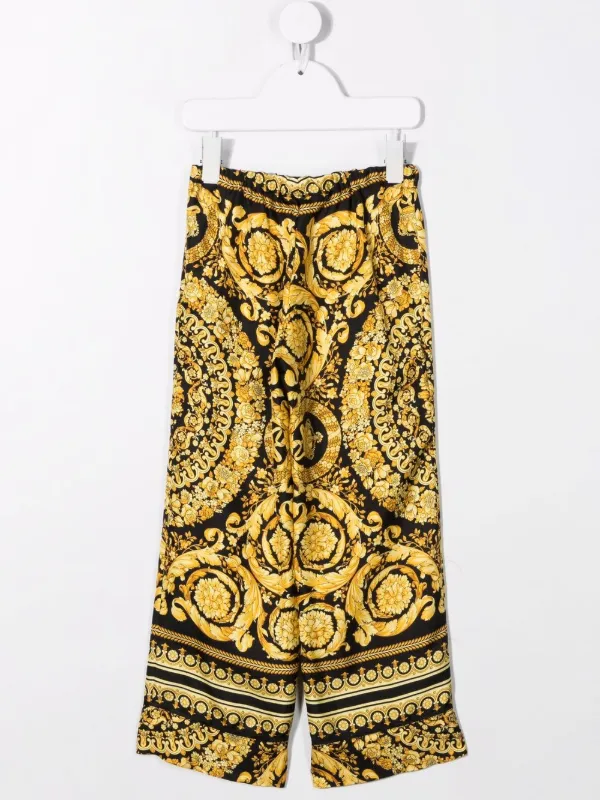 VERSACE☆キッズ Barocco装飾ベルベットトラックパンツ 大人もOK VERSACE☆キッズ Barocco装飾ベルベットトラックパンツ (VERSACE