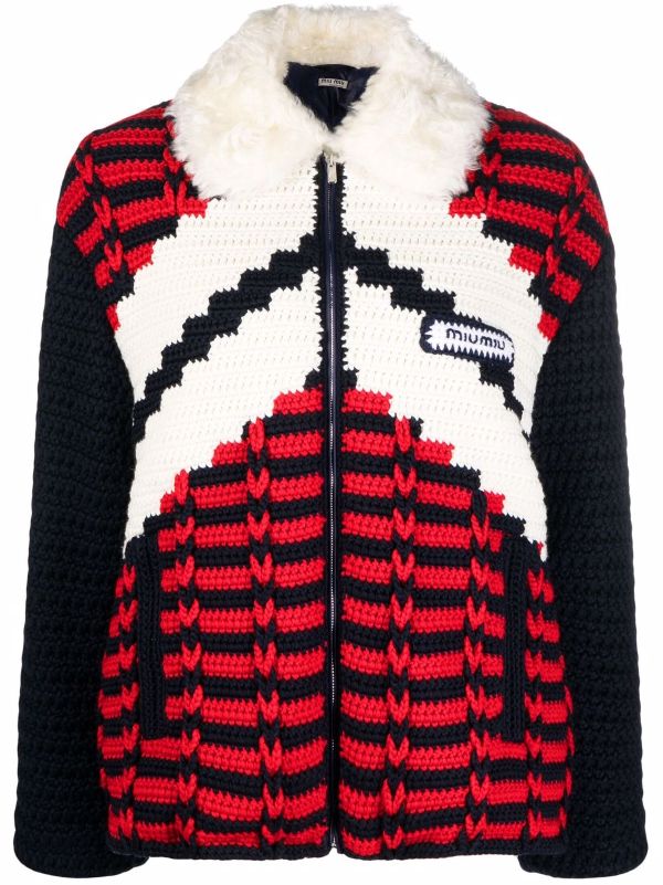 miu miu red and white jacket