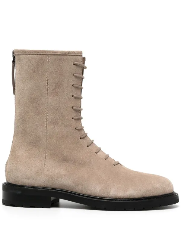 LEGRES lace-up Suede Combat Boots 