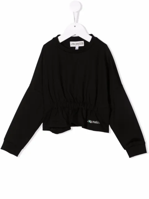 Simonetta Blusa com logo em aplicação de strass