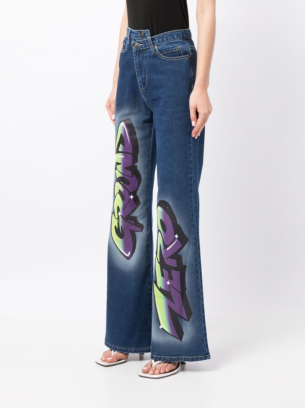 Ground Zero graffiti-logo Flared Jeans - Farfetch