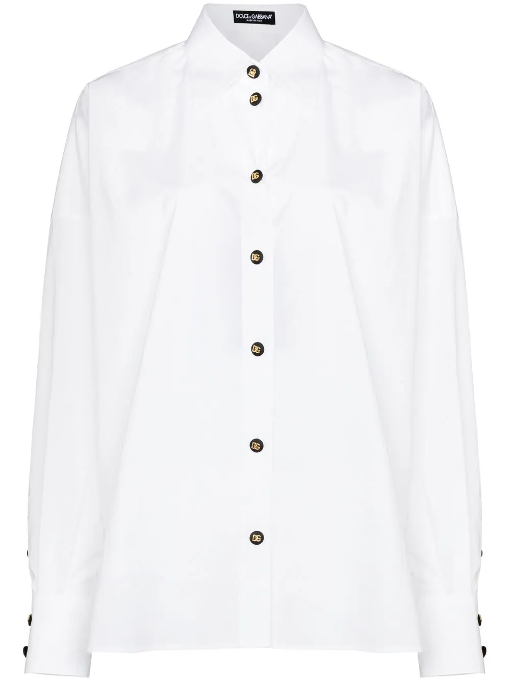 

Dolce & Gabbana camisa de popelina con panel de gasa - Blanco