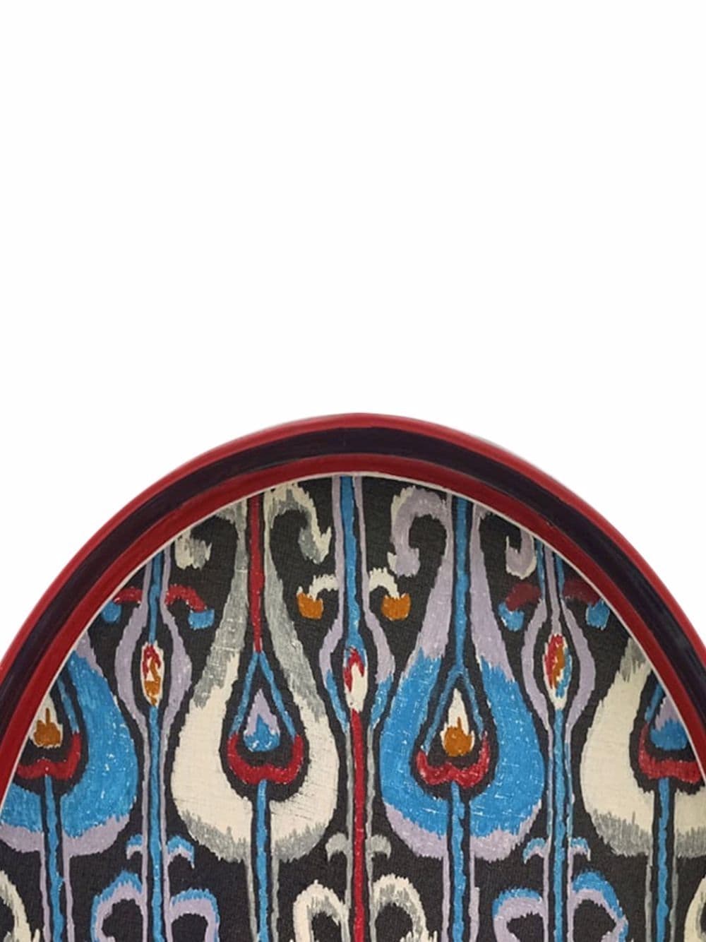 Shop Les-ottomans Ikat Hand-painted Oval Tray In Multicolour