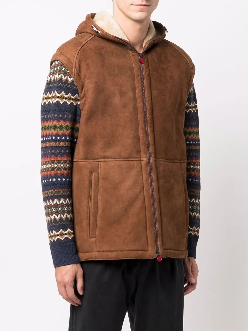 фото Kiton куртка без рукавов с капюшоном