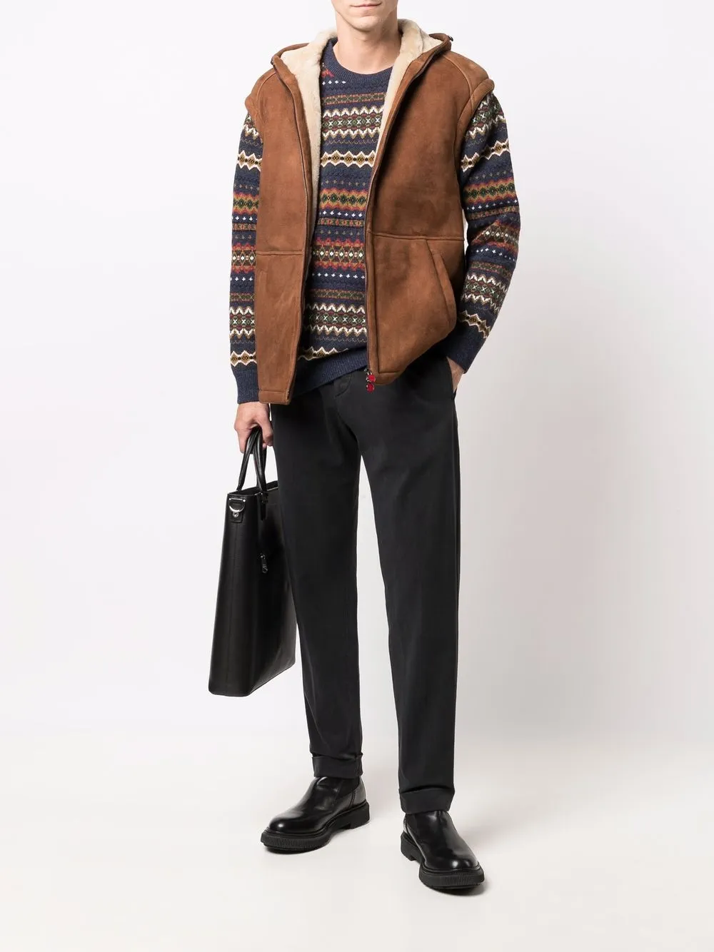 фото Kiton куртка без рукавов с капюшоном