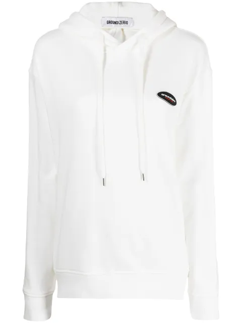 logo-patch cotton hoodie