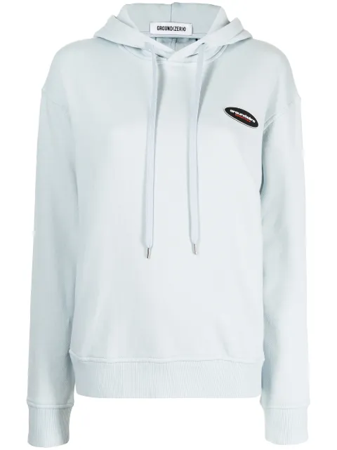 Ground Zero logo-patch cotton hoodie