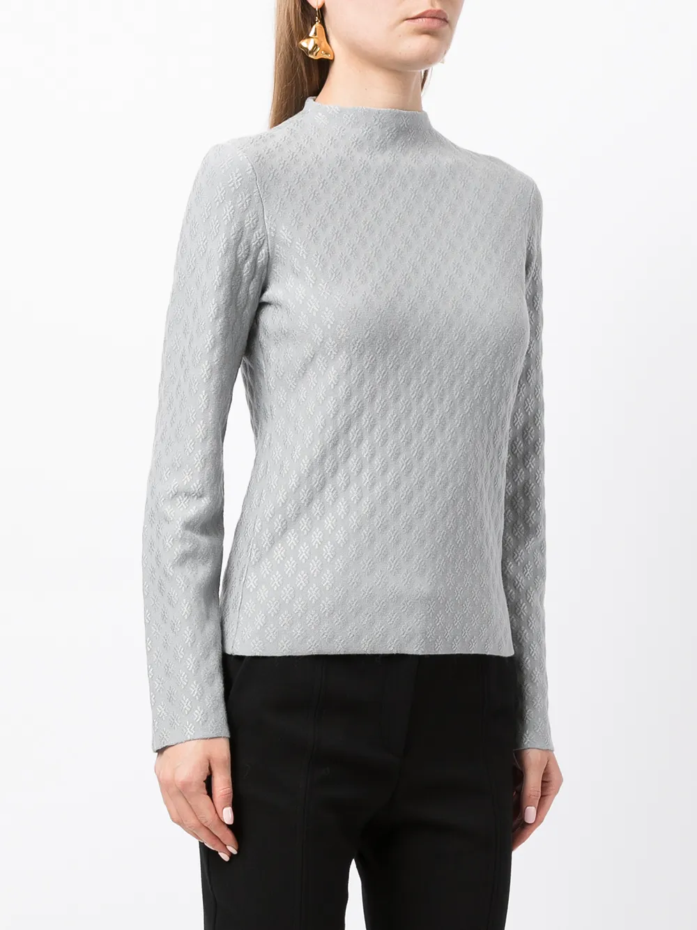 фото Emporio armani топ с длинными рукавами и вышивкой