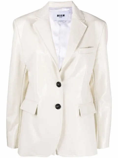MSGM crackle-effect eco leather blazer