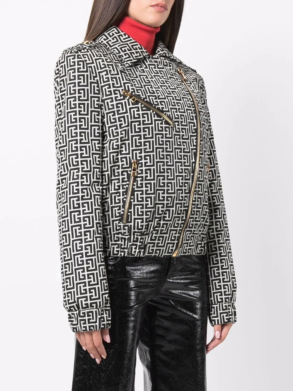 фото Balmain байкерская куртка с монограммой