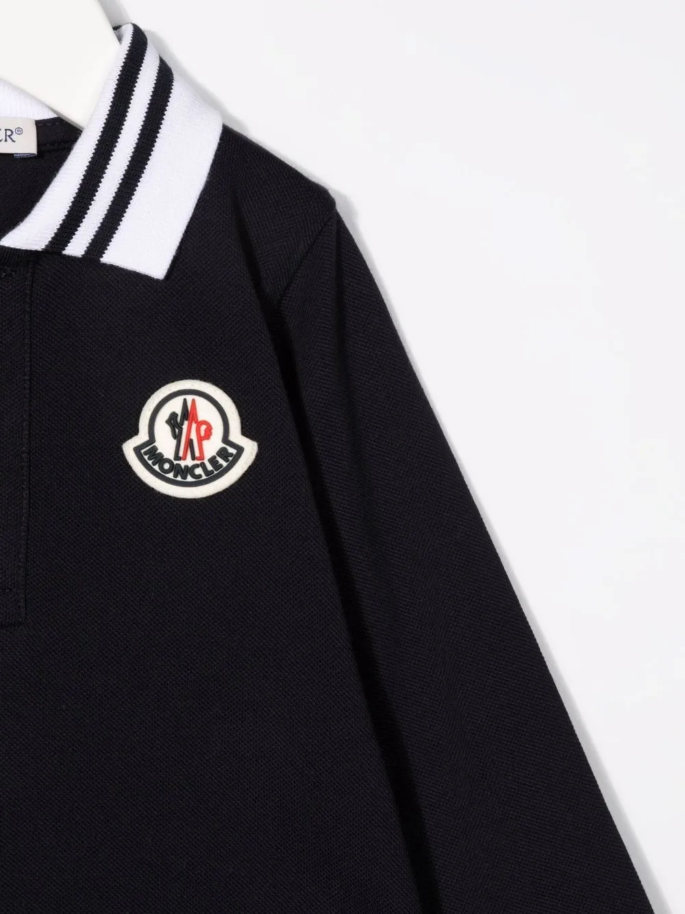 фото Moncler enfant рубашка поло с нашивкой-логотипом