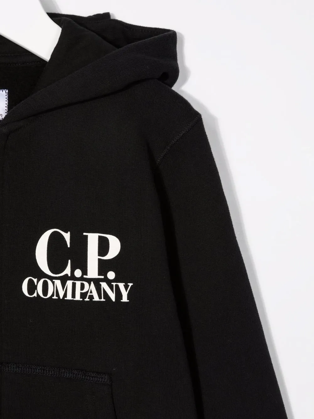 C.P. Company Kids Hoodie met rits Zwart