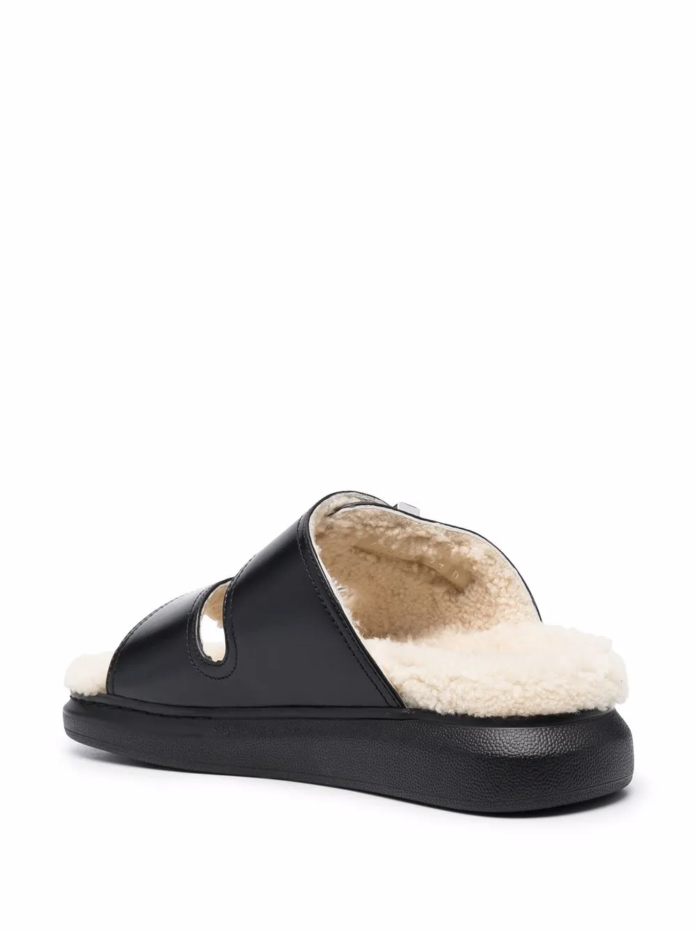  Alexander Mcqueen Sandalen Mit Shearling   Schwarz 