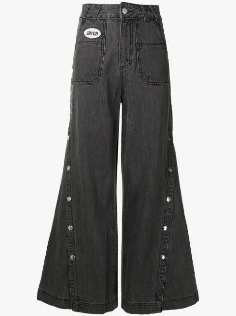 Ground Zero button-leg flared jeans