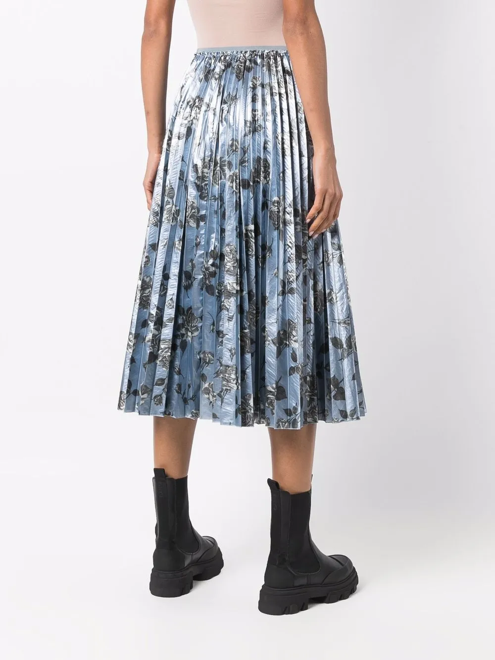 фото Red valentino плиссированная юбка с цветочным принтом