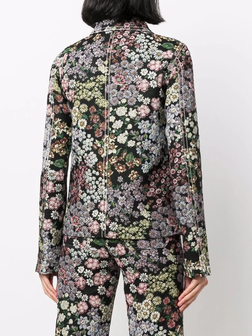 фото Giambattista valli куртка-рубашка с цветочной вышивкой