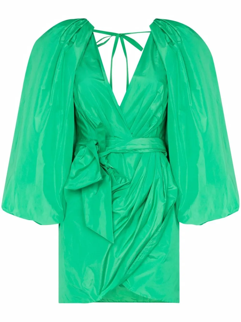 

Dolce & Gabbana puff-sleeve wrap-front mini dress - Green