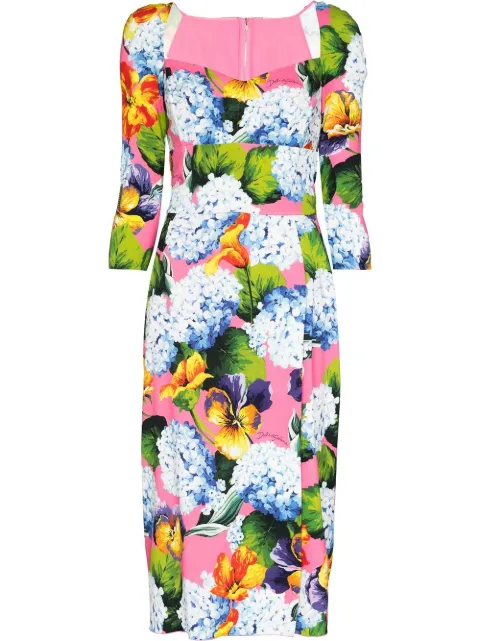 Dolce & Gabbana vestido midi con estampado floral