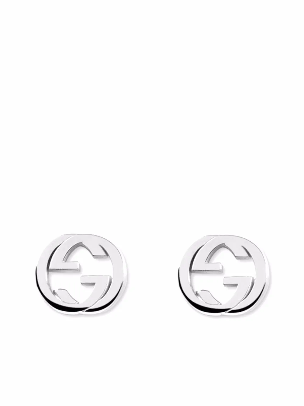 Image 1 of Gucci aretes en plata de ley con motivo Interlocking G