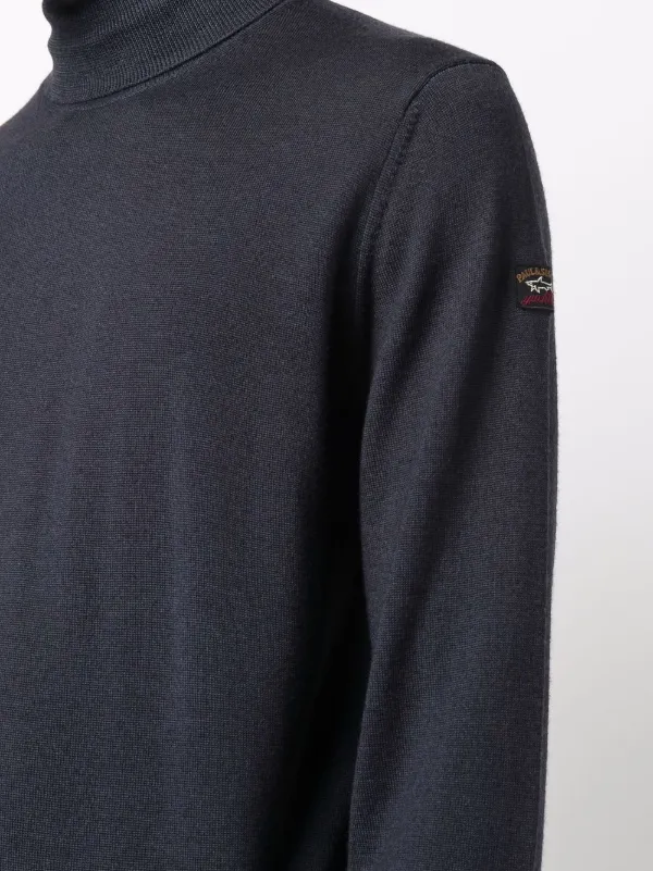 Paul \u0026 Shark Roll-Neck Virgin Wool Jumper - Blue