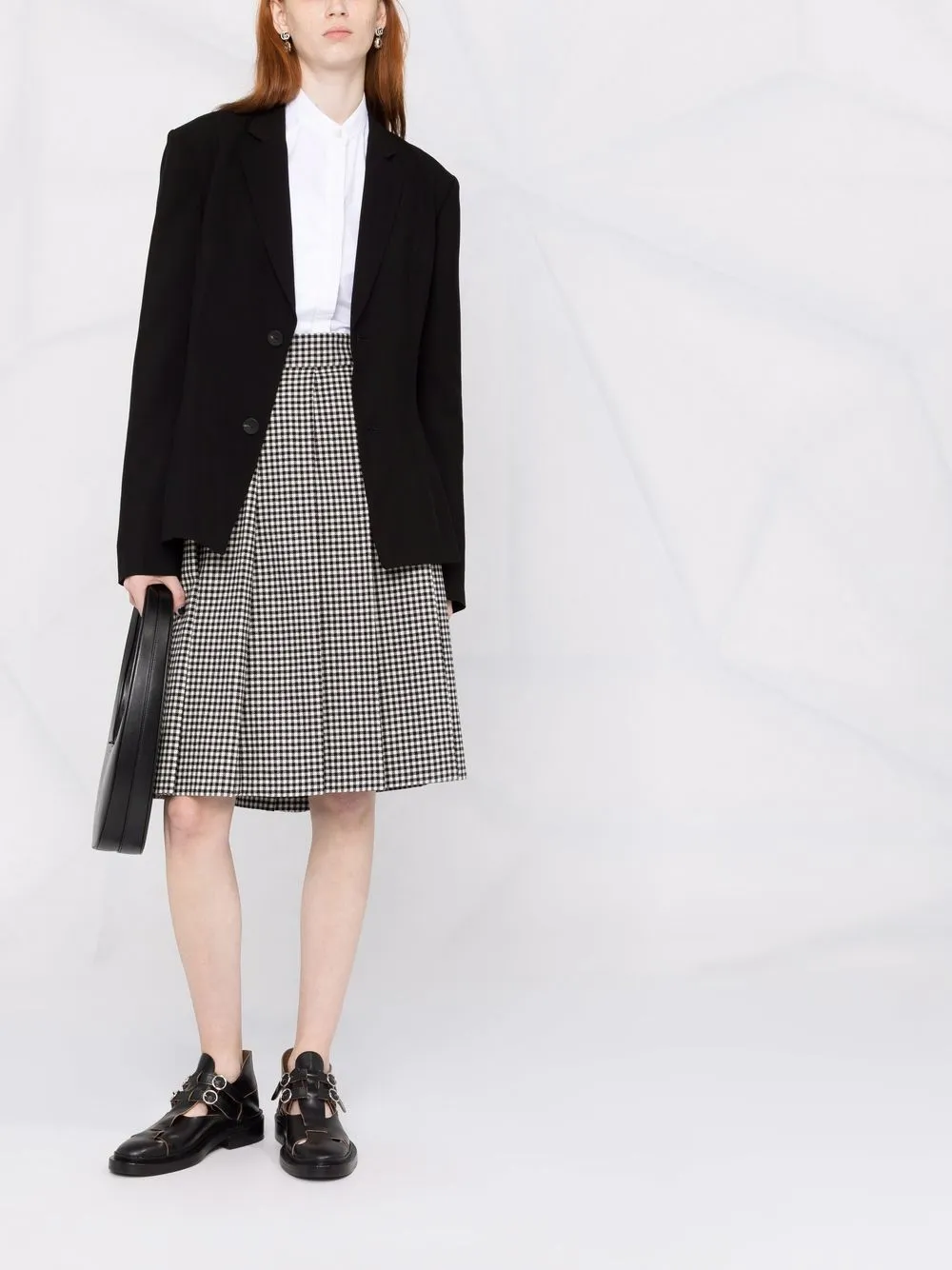 Yohji Yamamoto Blazer met enkele rij knopen - Zwart
