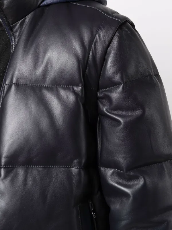 isaia leather jacket