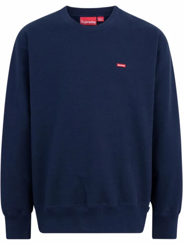 Navy box best sale logo crewneck