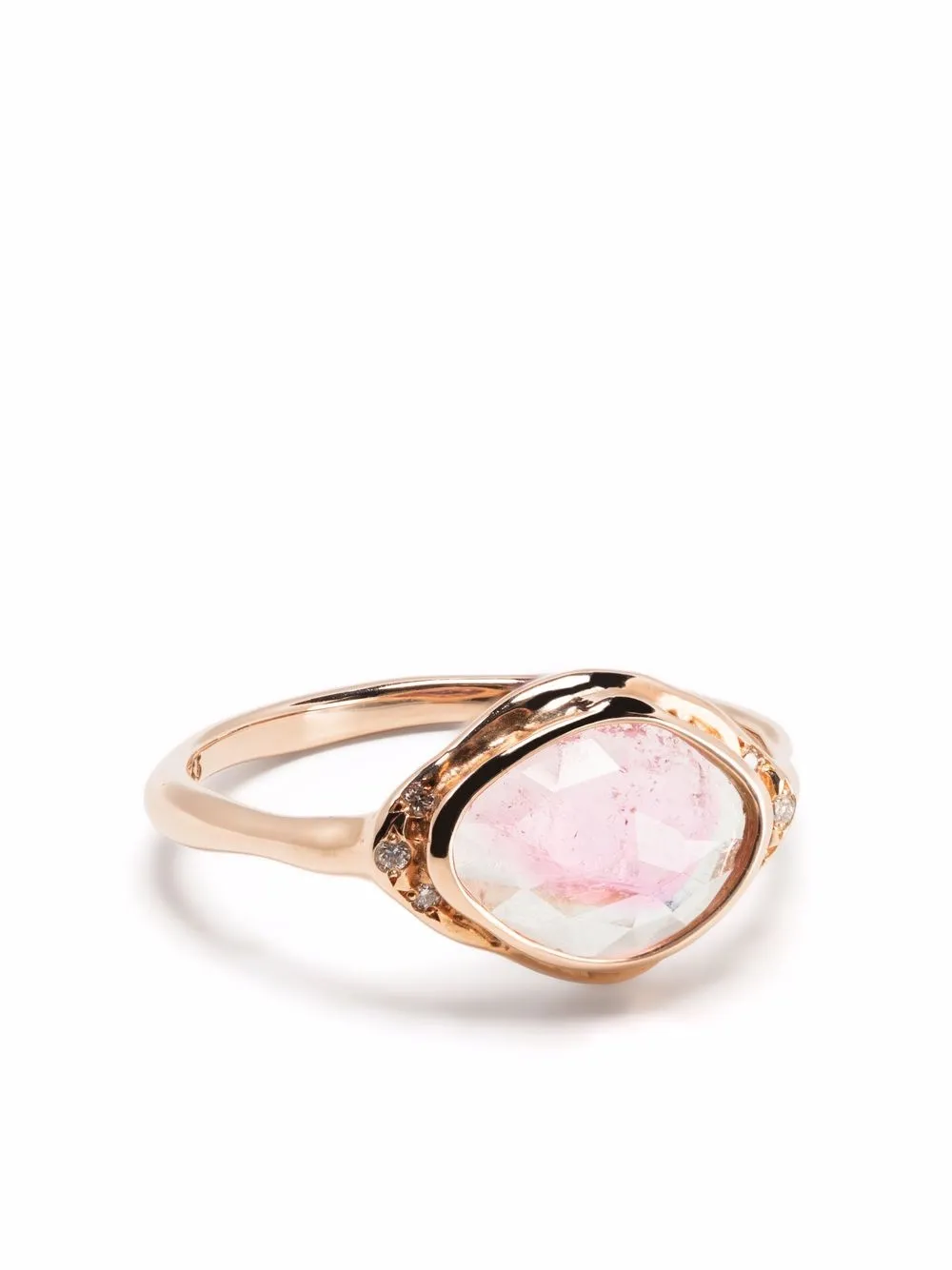 

Sirciam 14kt rose gold Seeing Eye tourmaline and diamond ring - Pink