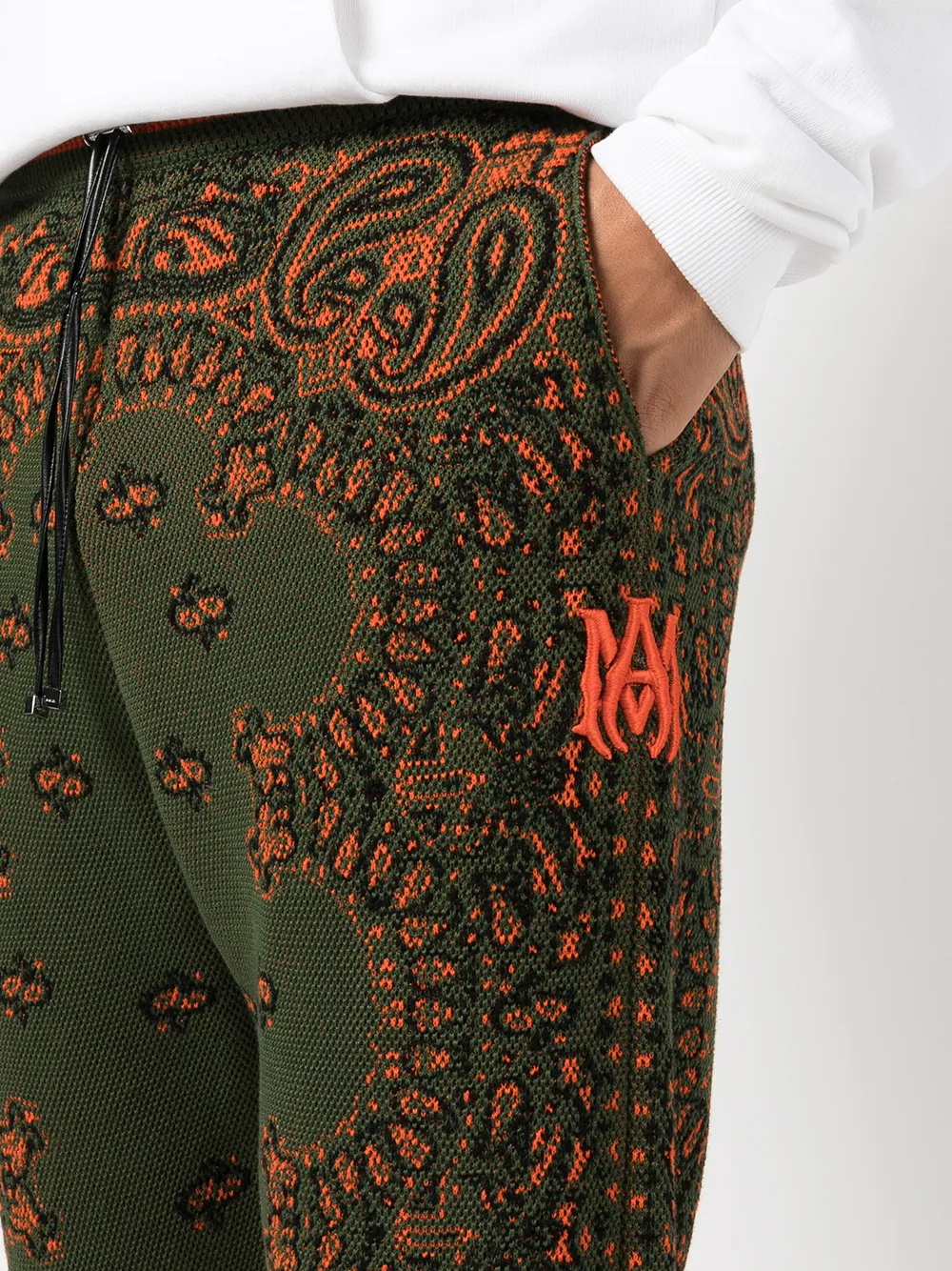 Amiri Paisley-print Track Pants In Grün