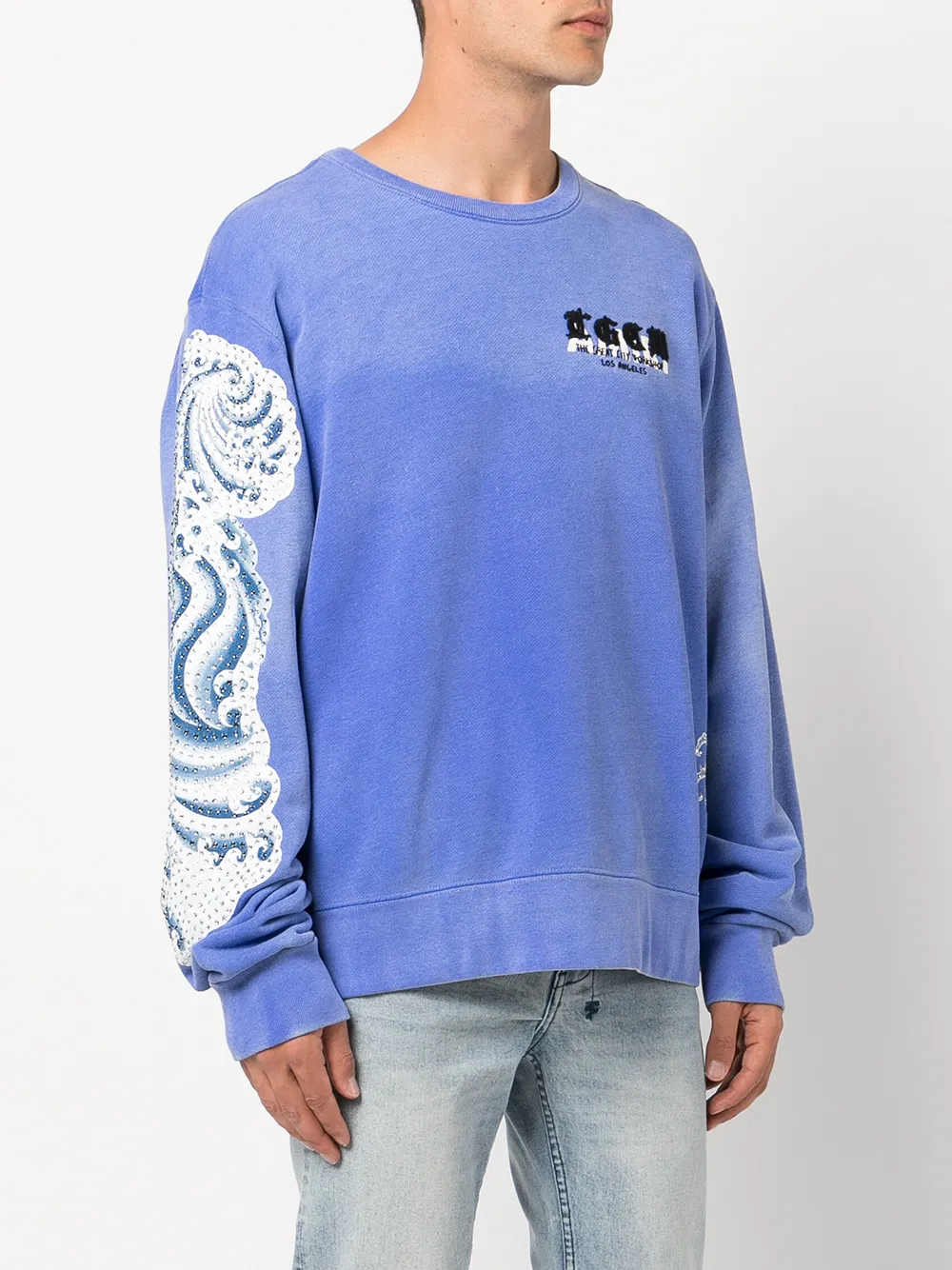 AMIRI Sweater met print Blauw