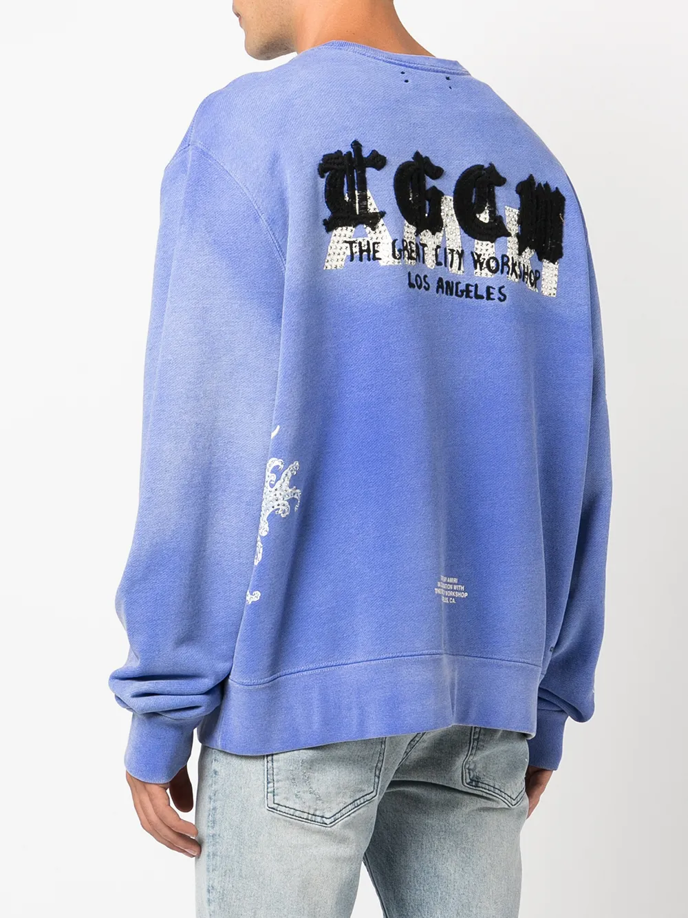 AMIRI Sweater met print Blauw