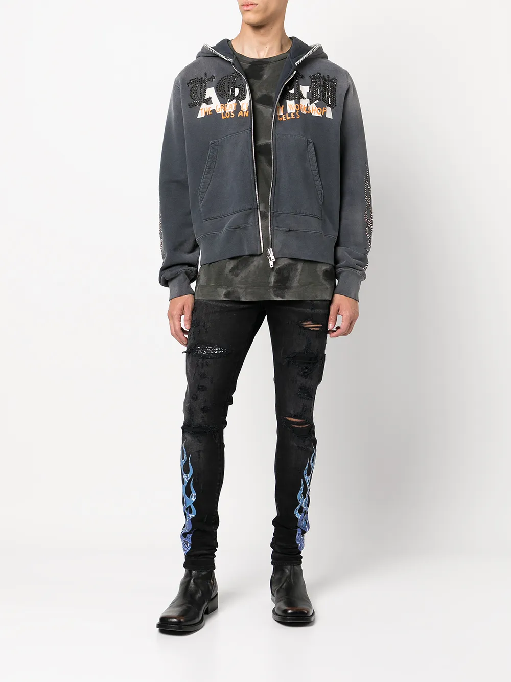 AMIRI Hoodie met logo - Grijs