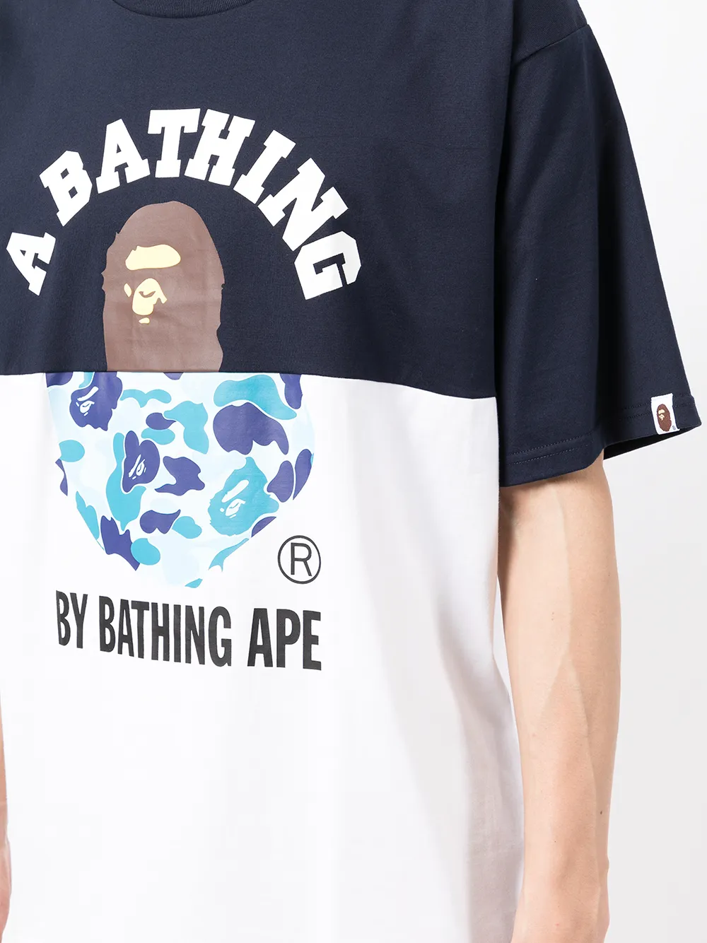 фото A bathing ape® футболка в стиле колор-блок с логотипом