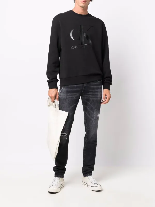 John Richmond black mid-rise skinny 
