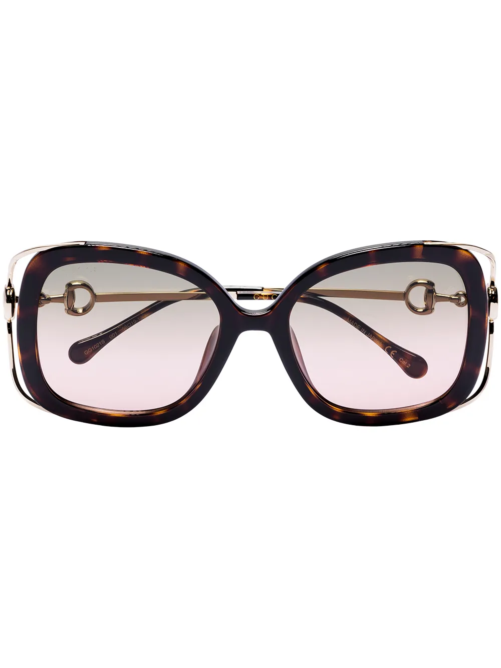 

Gucci Eyewear lentes de sol con armazón oversize y detalle Horsebit - Dorado