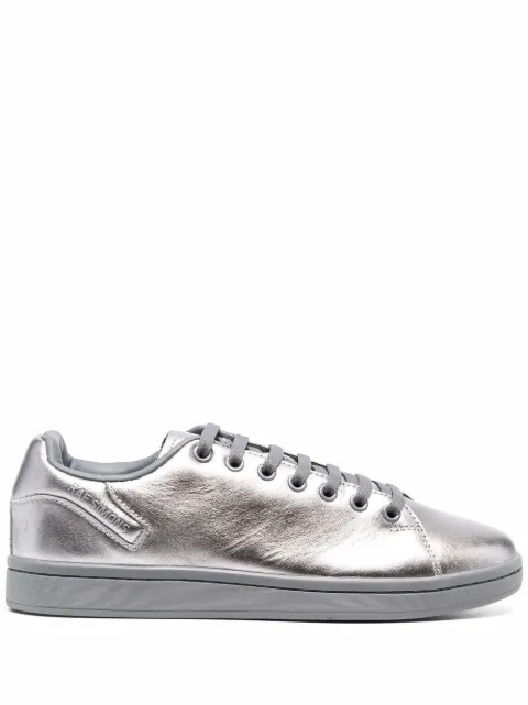 Raf Simons metallic low-top leather sneakers 