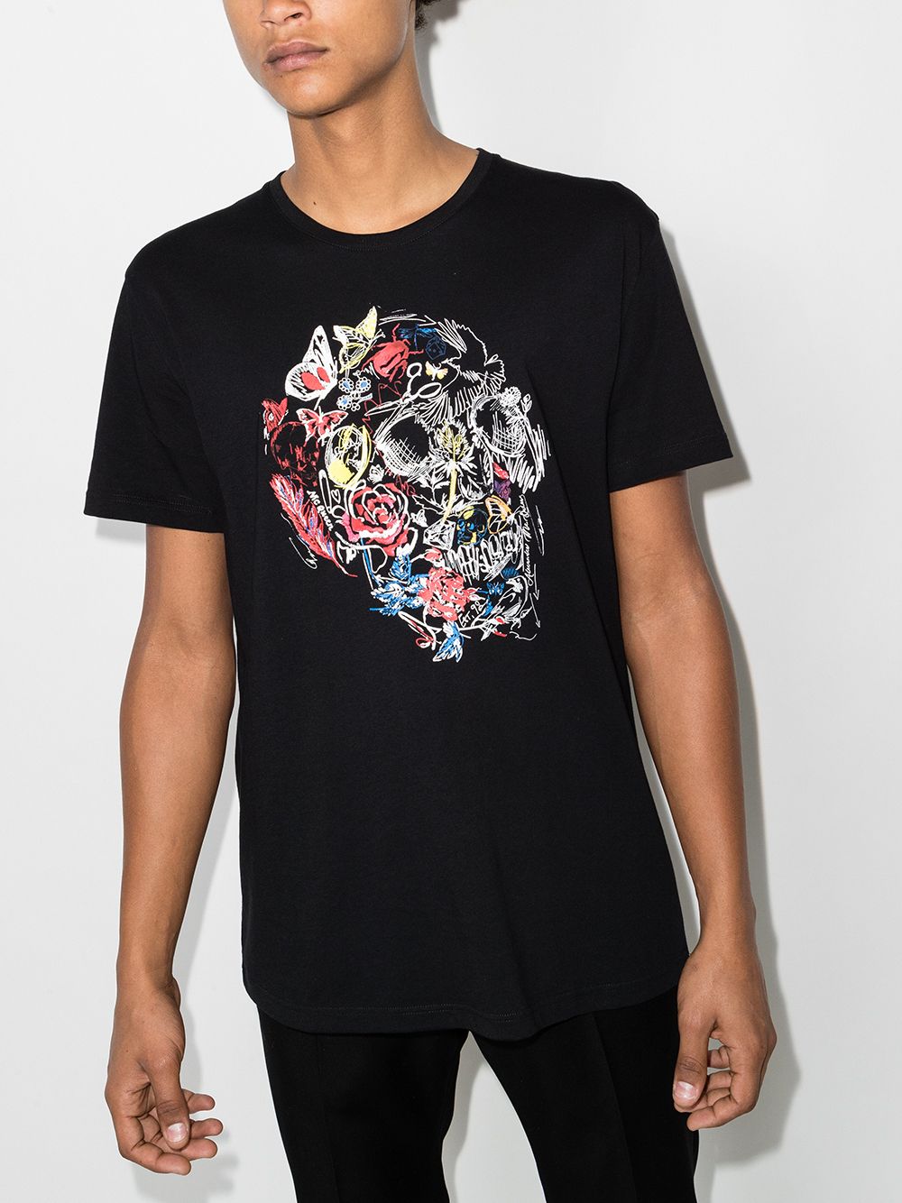 Alexander McQueen T-shirt met doodskopprint - Zwart