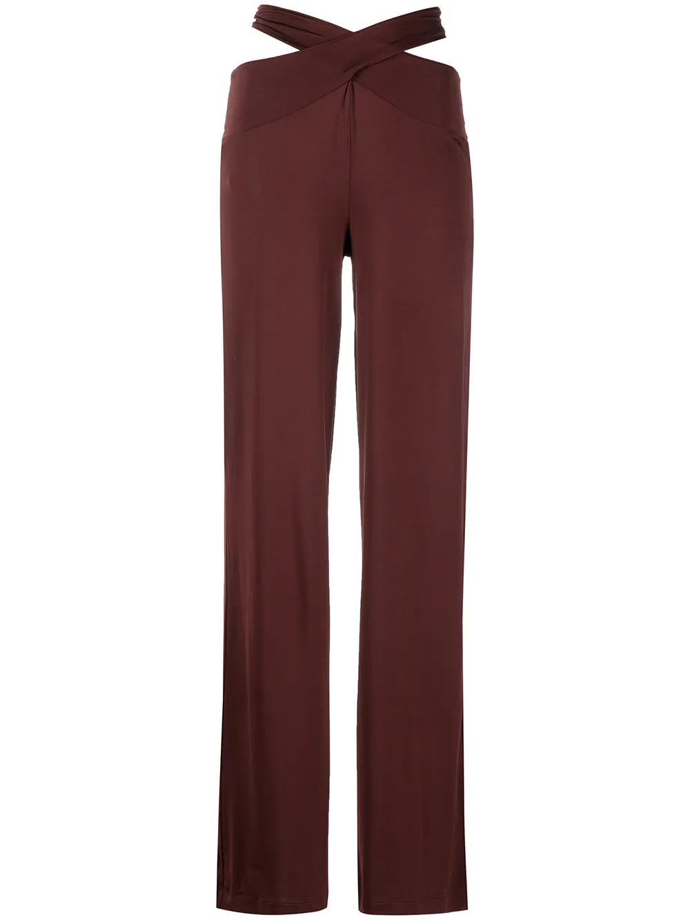 

Marine Serre Cross-Waist Fluid wide-leg trousers - Red