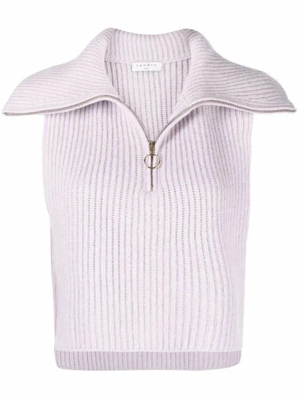 sandro zip sweater