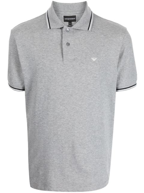 Emporio Armani logo-embroidered cotton polo shirt Men