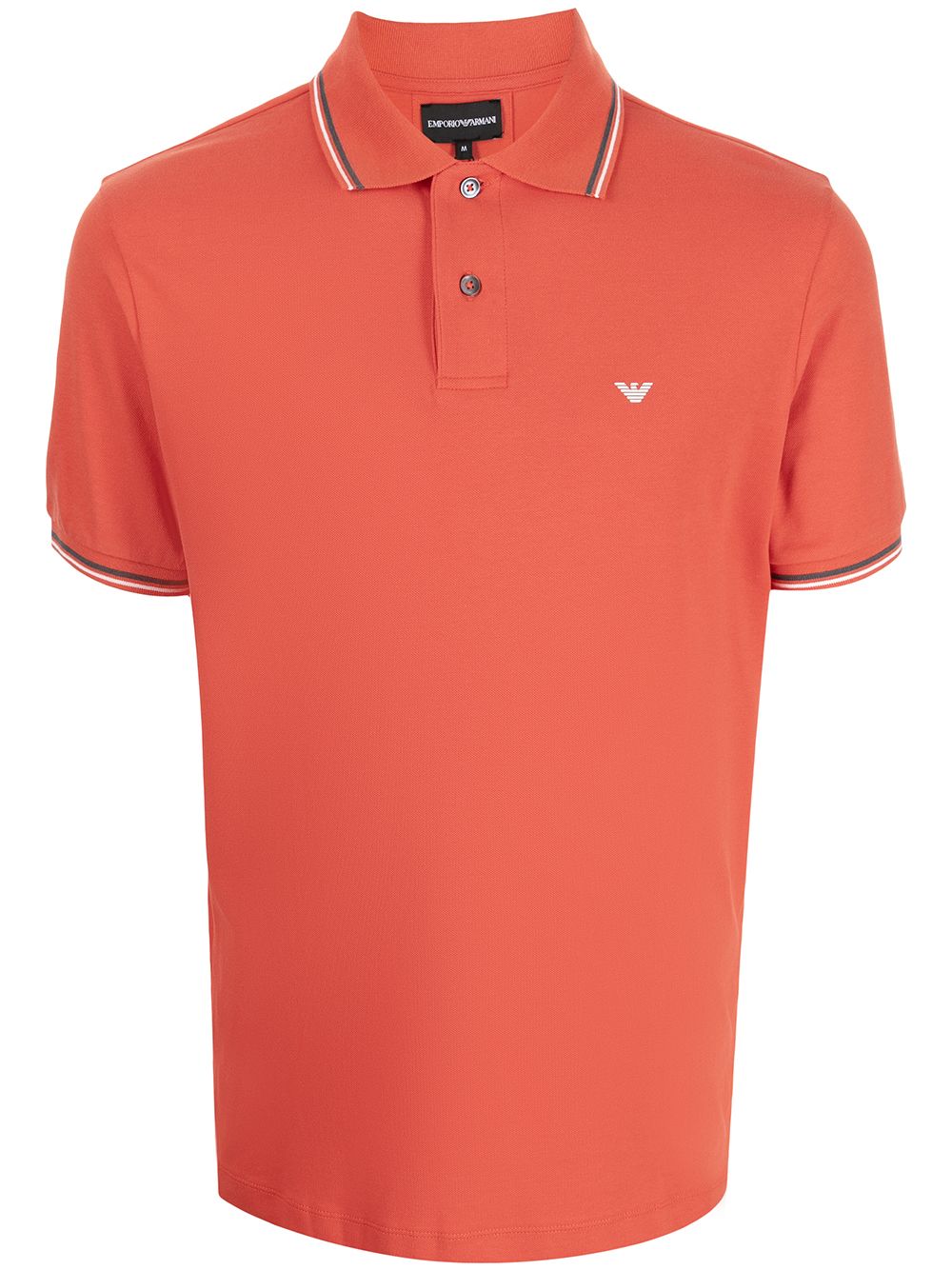 

Emporio Armani logo-embroidered cotton polo shirt - Orange