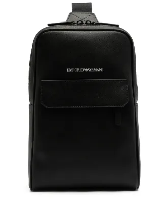 rectangular leather backpack