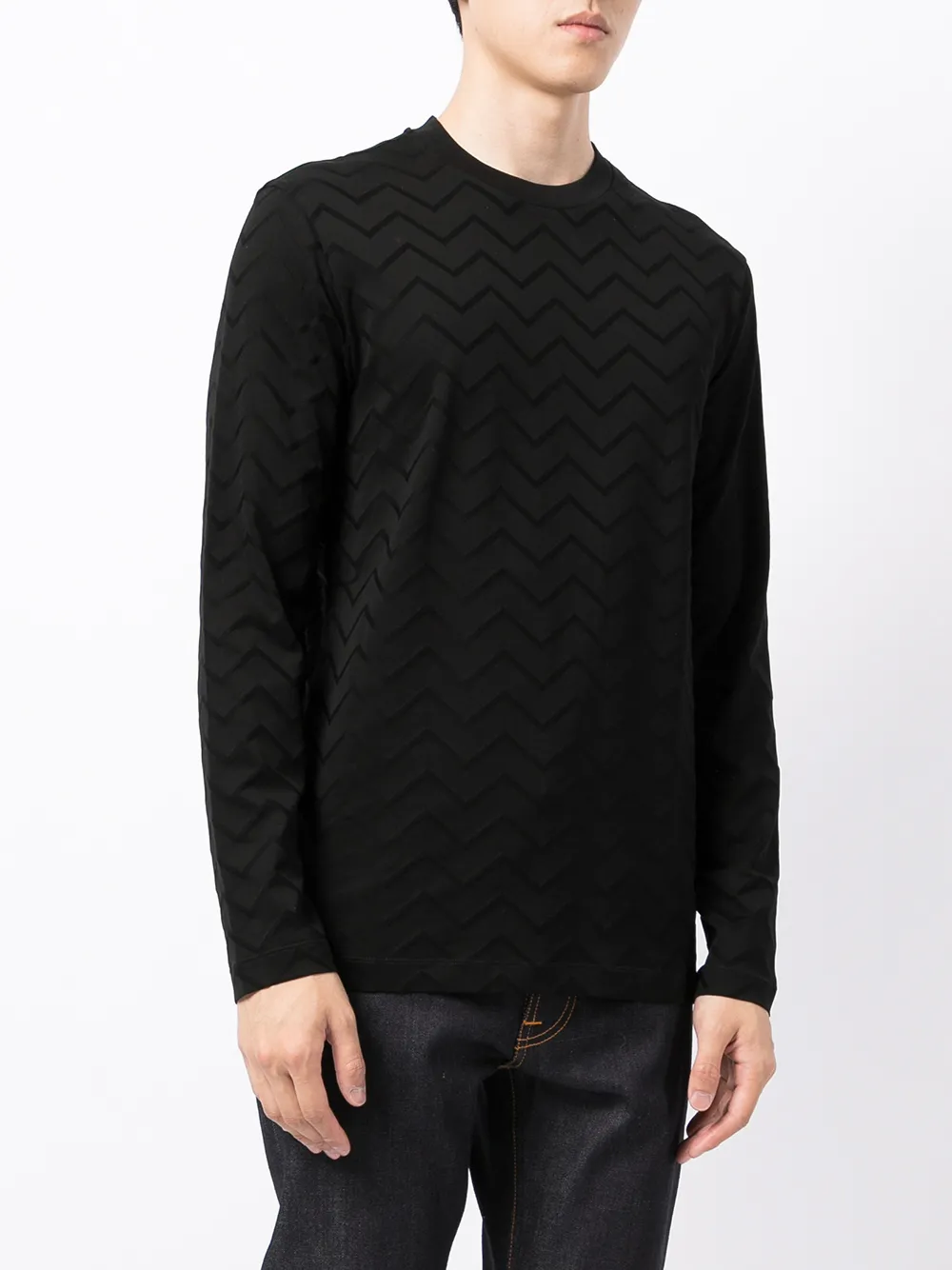 фото Emporio armani топ с длинными рукавами и узором зигзаг