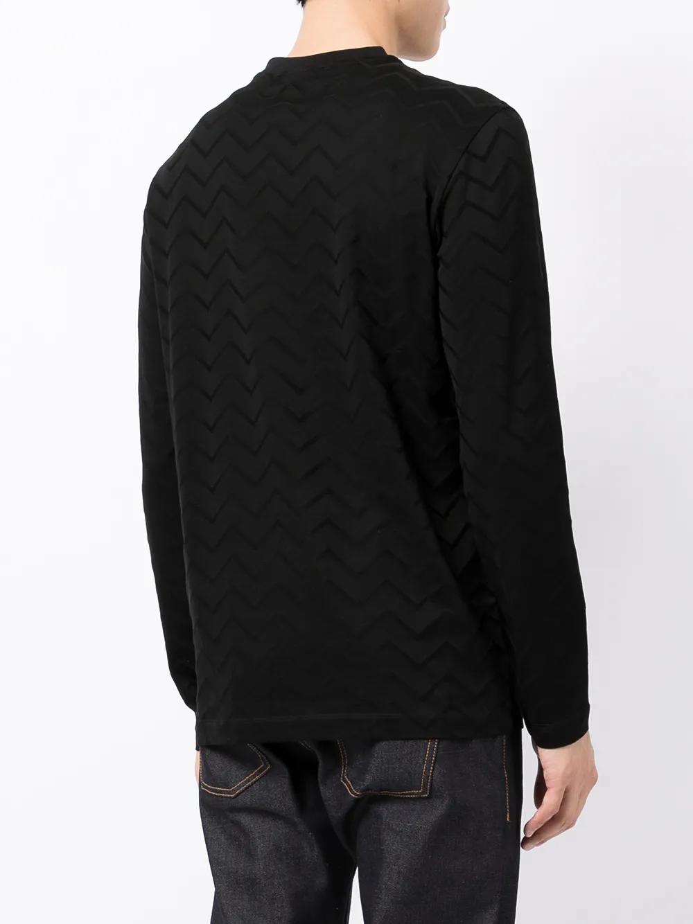 фото Emporio armani топ с длинными рукавами и узором зигзаг