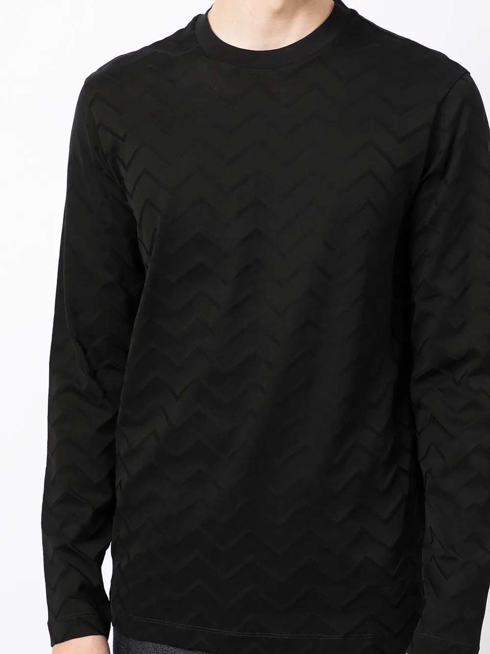 фото Emporio armani топ с длинными рукавами и узором зигзаг