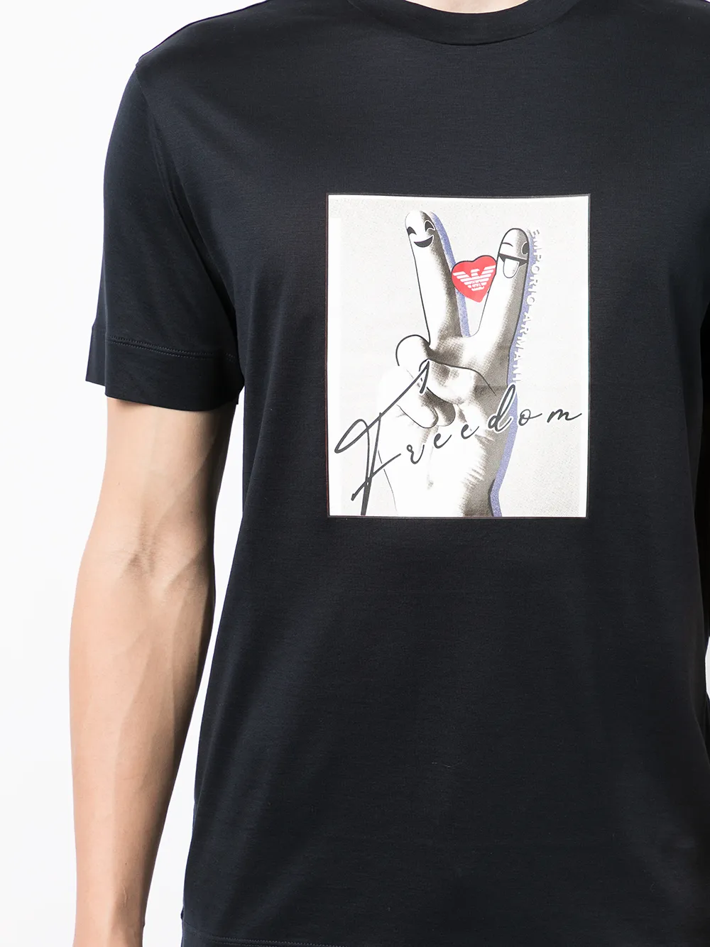 фото Emporio armani футболка с принтом emoji freedom